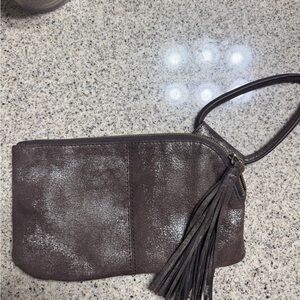Hobo Brown Metallic Wristlet